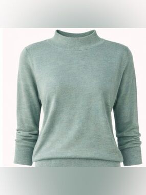 Sage Green Mock-Neck Lightweight Sweater | Spring Layering Staple | Soft Minimal